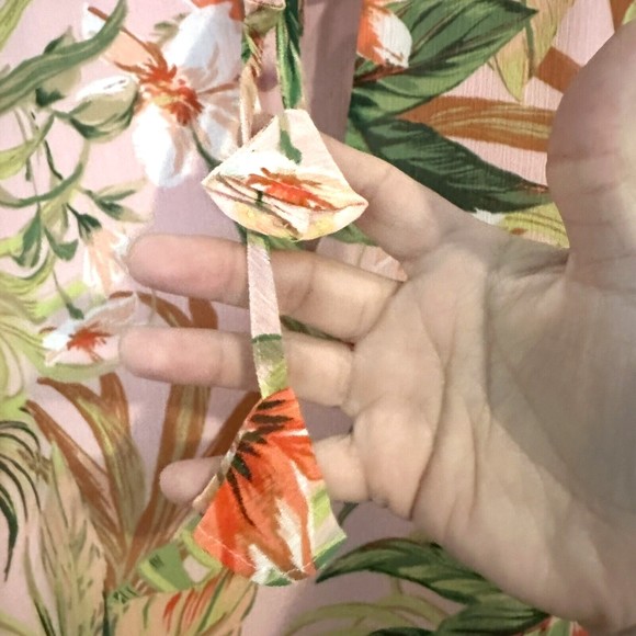 J Jill Womens Pink  Floral Jungle Leaves Blouse Top Size Large - Picture 5 of 7